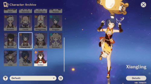 Genshin Impact game interface displaying character progression, inventory, and currency elements that transfer with cross-save