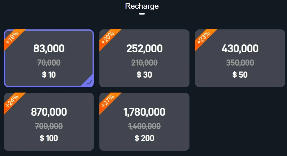 Poppo Live coin packages pricing comparison chart showing different denominations and regional prices