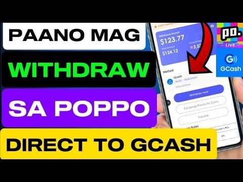Poppo Live app interface showing GCash payment option selection screen
