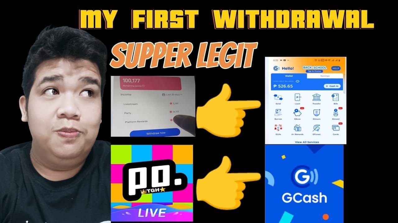 Poppo Live app interface showing GCash payment option integration