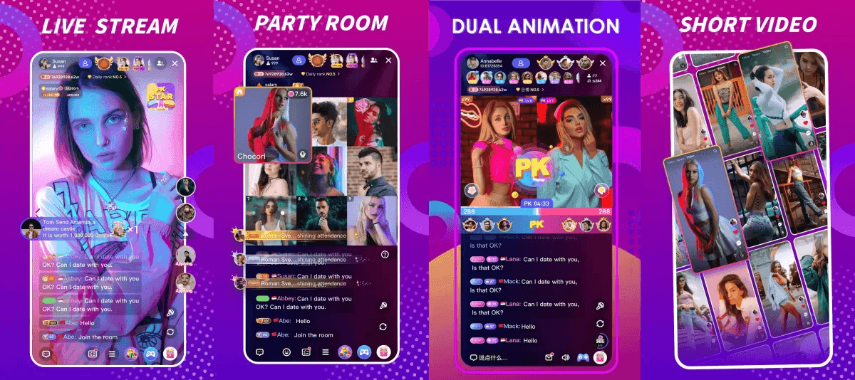 Poppo Live coins interface showing virtual gifts and premium features