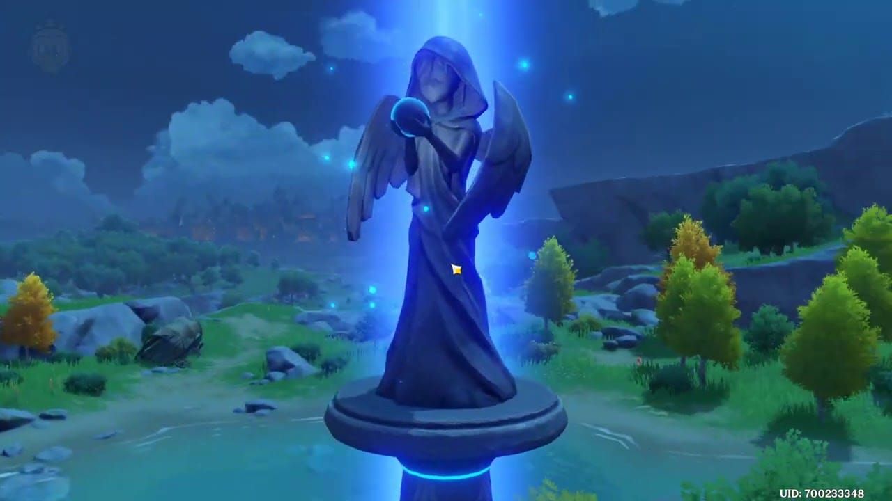 Statue of the New Moon upgrade interface displaying level requirements and rewards in Genshin Impact