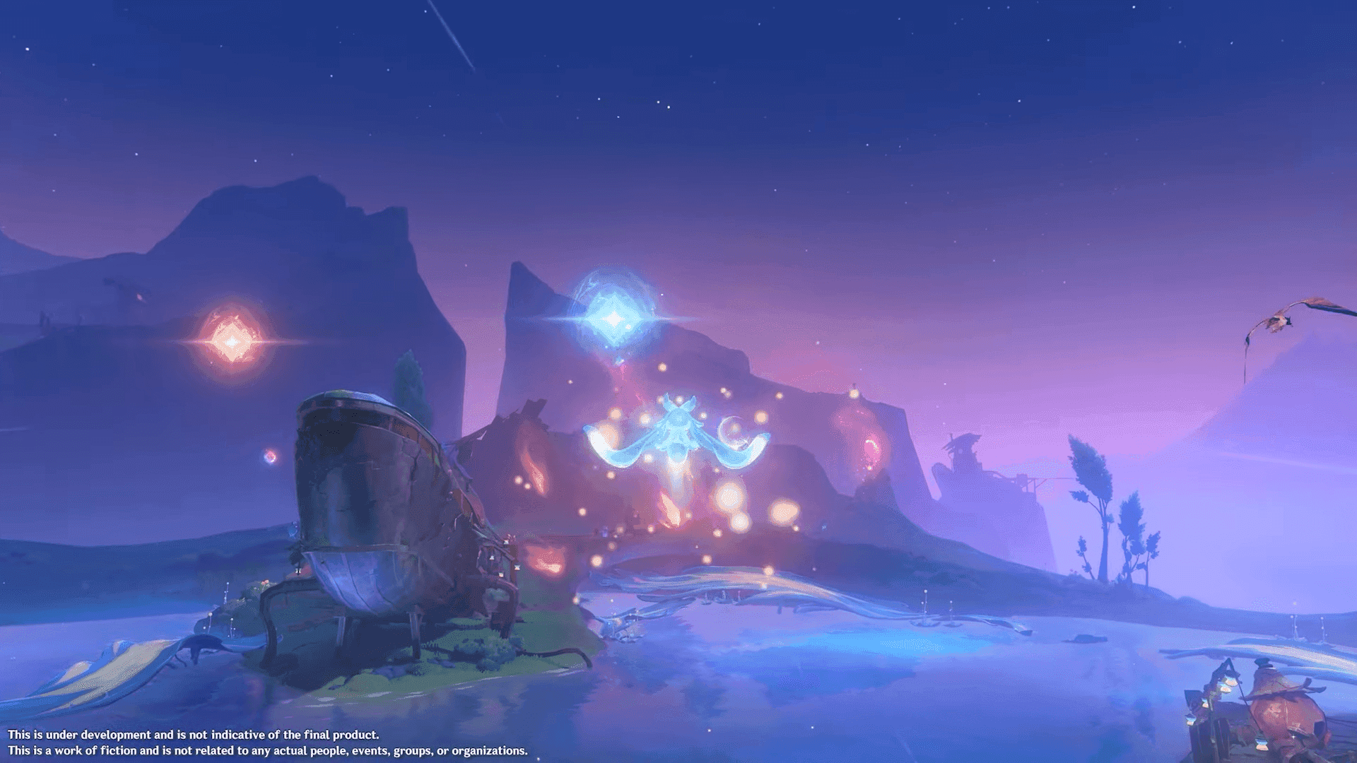 Character surrounded by blue Kuuvahki energy aura with moon icon in Nod-Krai region