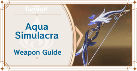 Bloodsoaked Ruins polearm and Aqua Simulacra bow weapons from Genshin Impact
