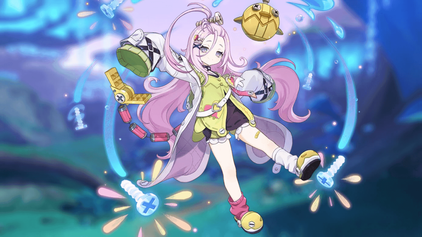 Aino using her Precision Hydronic Cooler elemental burst ability in Genshin Impact