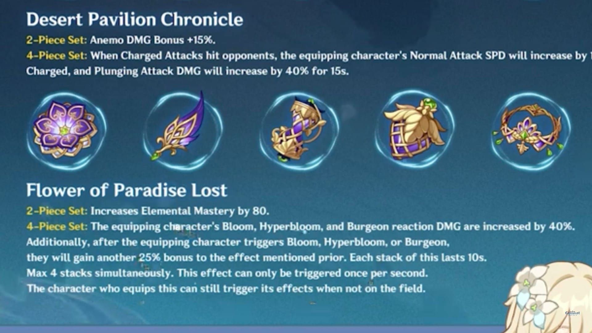 Flower of Paradise Lost artifact set for Nilou build in Genshin Impact