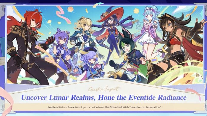 Genshin Impact Version 6.0 anniversary free 5-star character selection screen