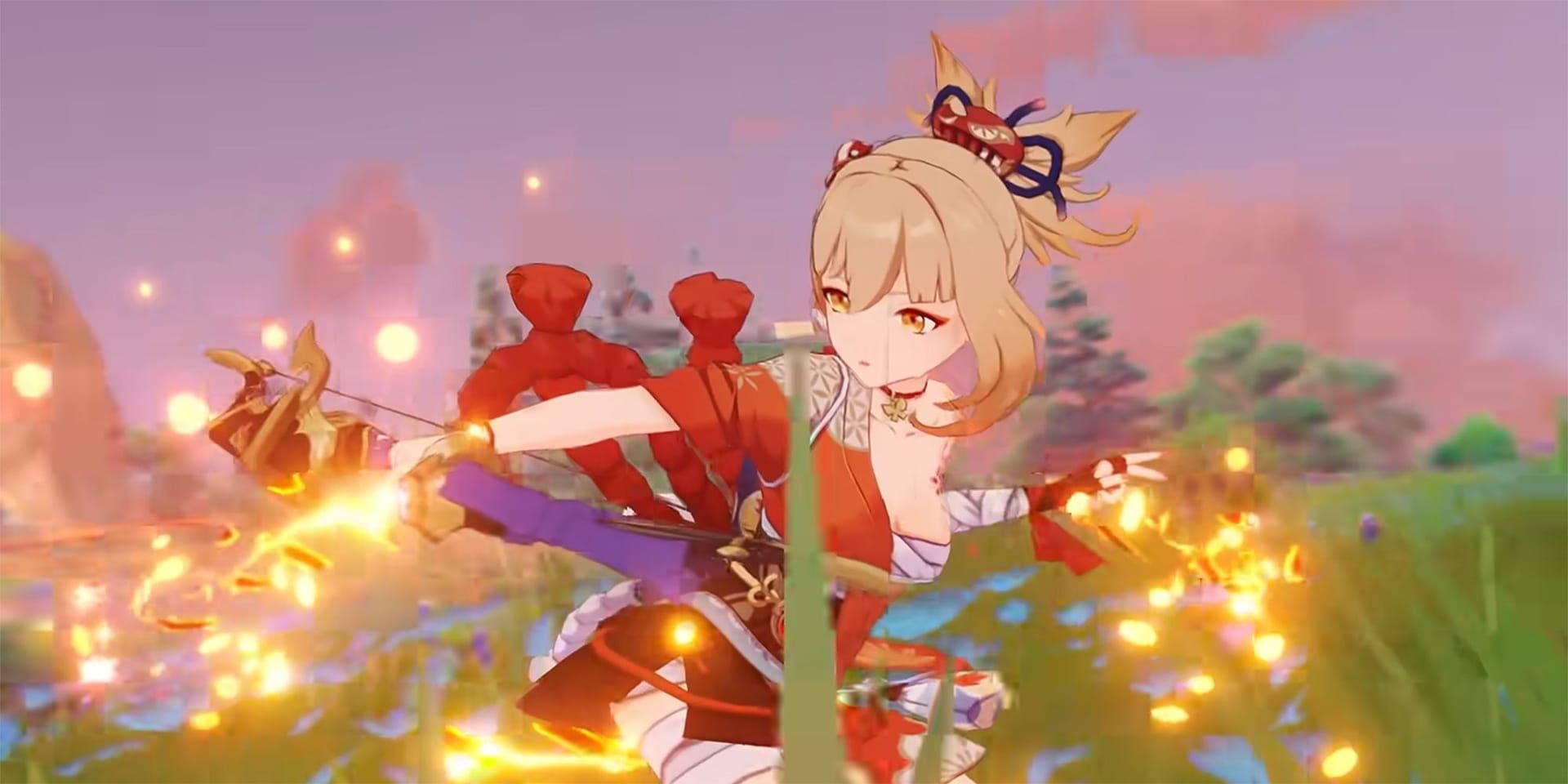 Yoimiya performing her Normal Attack sequence demonstrating ICD timing in Genshin Impact