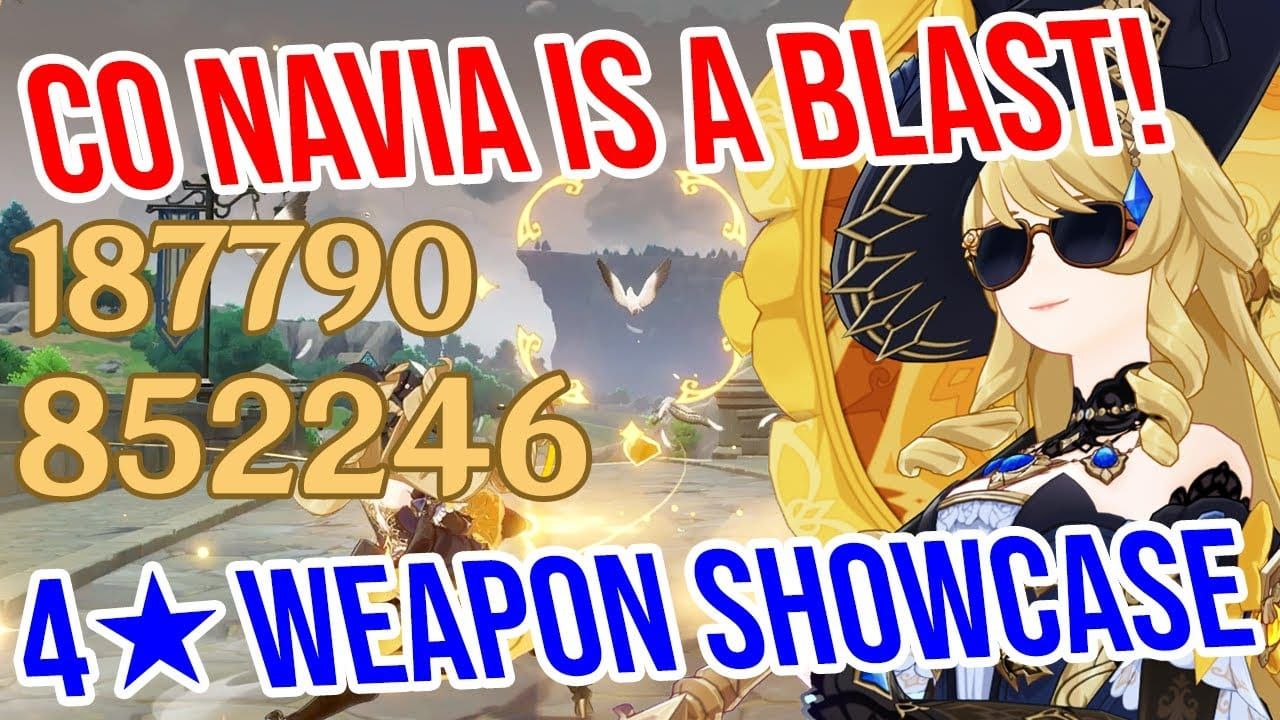 Navia character demonstration showing Geo crystallize abilities