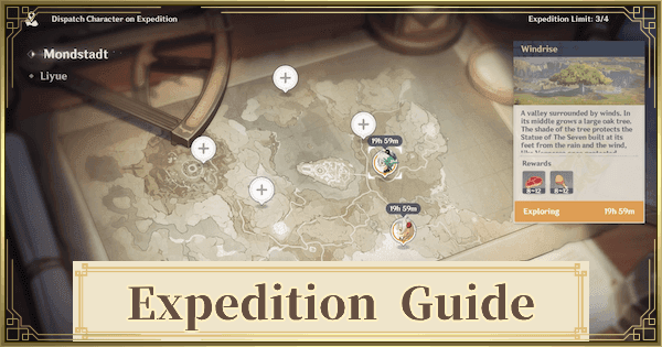 Genshin Impact expedition optimization guide showing character-to-region assignments