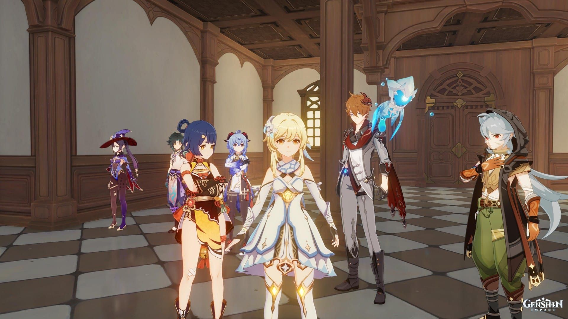 Genshin Impact Serenitea Pot interface displaying placed companions and friendship EXP generation rates