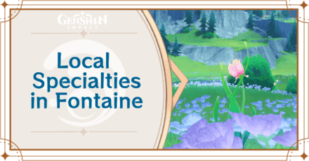 Game mini-map showing Fontaine specialty locations highlighted by character passive talents