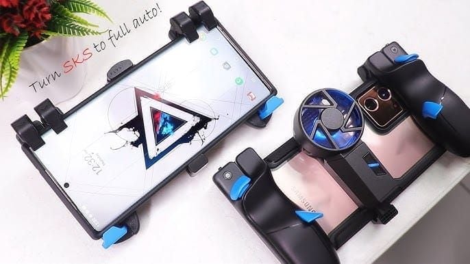 Mobile gaming accessories including cooling fans and triggers for PUBG Mobile