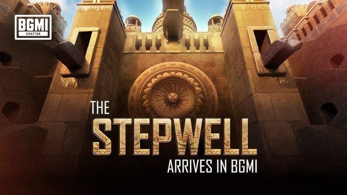 PUBG Mobile Stepwell location showing multi-tiered structure with traditional Indian stepwell architecture