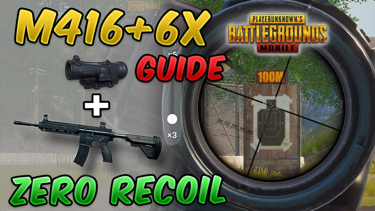 PUBG Mobile M416 recoil pattern training in practice mode