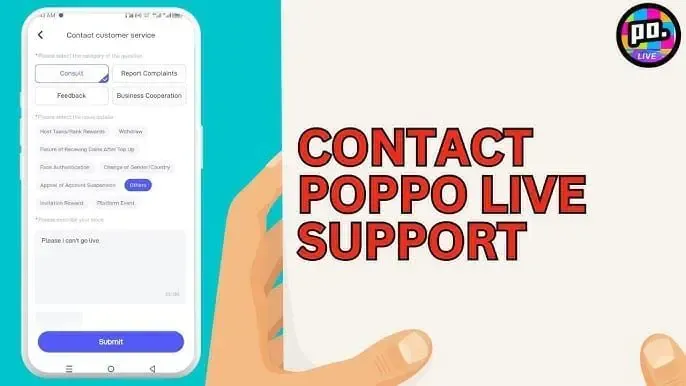 Poppo Live iOS app Me section displaying user ID
