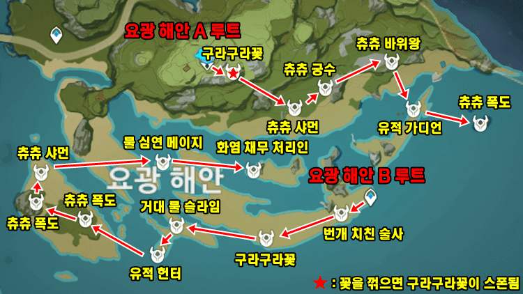 원신 워프 포인트 중심 동심원 탐색 루트 가이드