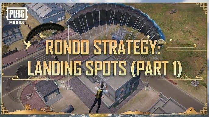 PUBG Mobile Rondo Stadium tactical sequence guide showing coordinated utility deployment steps