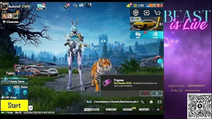 PUBG Mobile BGMI 4.0 main game interface showing updated features and UI
