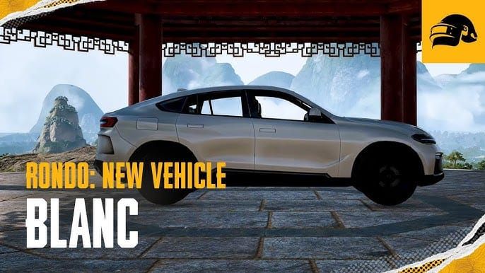 PUBG Mobile Blanc SUV on Rondo map demonstrating its elevated chassis and off-road capabilities
