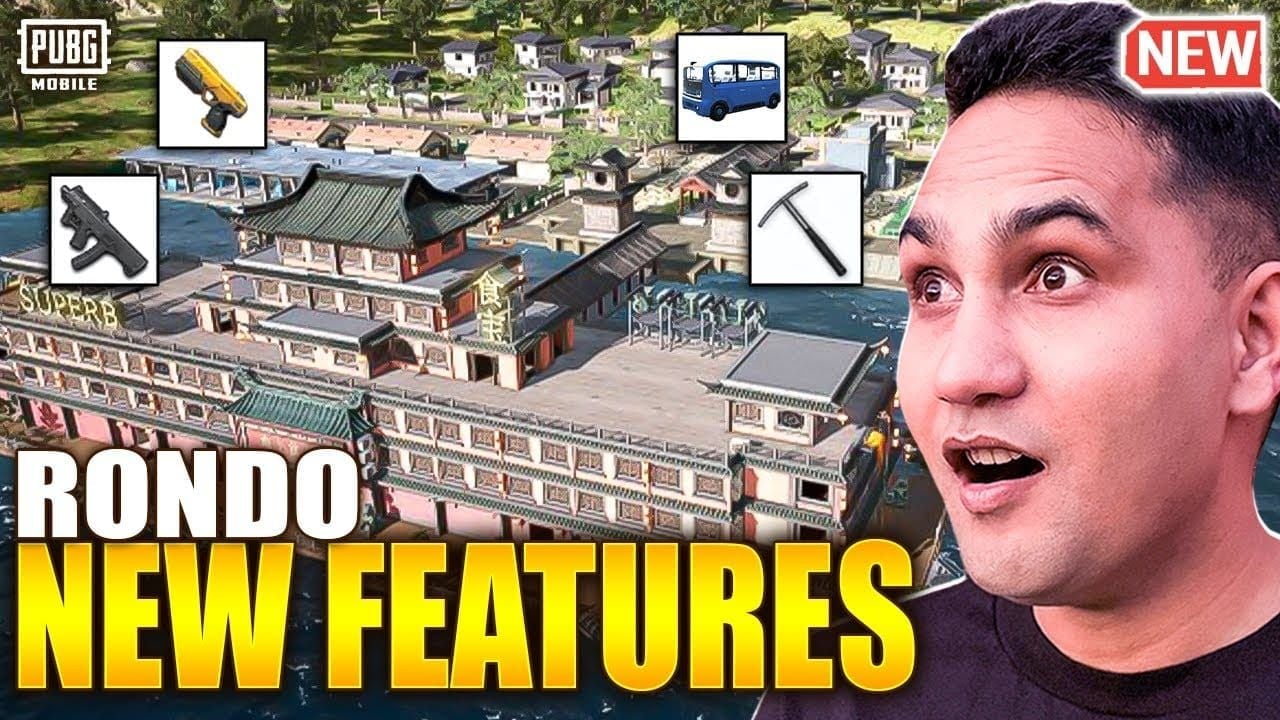 PUBG Mobile Advanced Market on Rondo map showing vehicle purchase options and AI guard positions