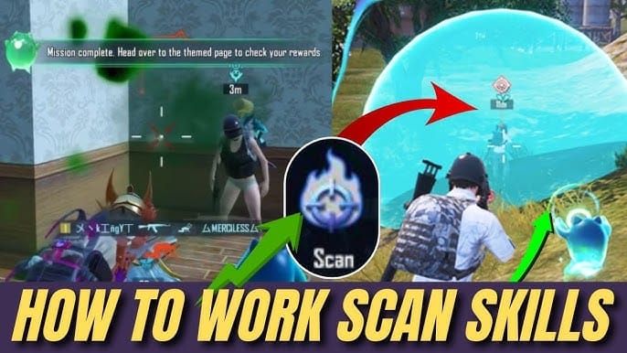 PUBG Mobile Scan ability showing enemy detection radius in action