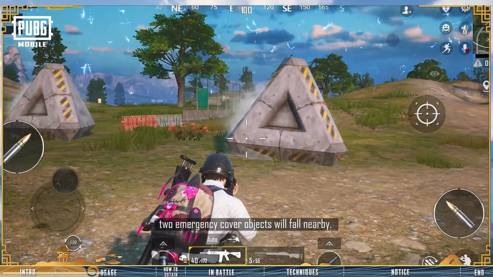 PUBG Mobile terrain showing different types of cover for mortar protection