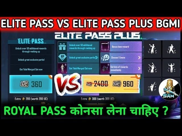 Comparison chart showing Elite Pass and Elite Pass Plus pricing and included content