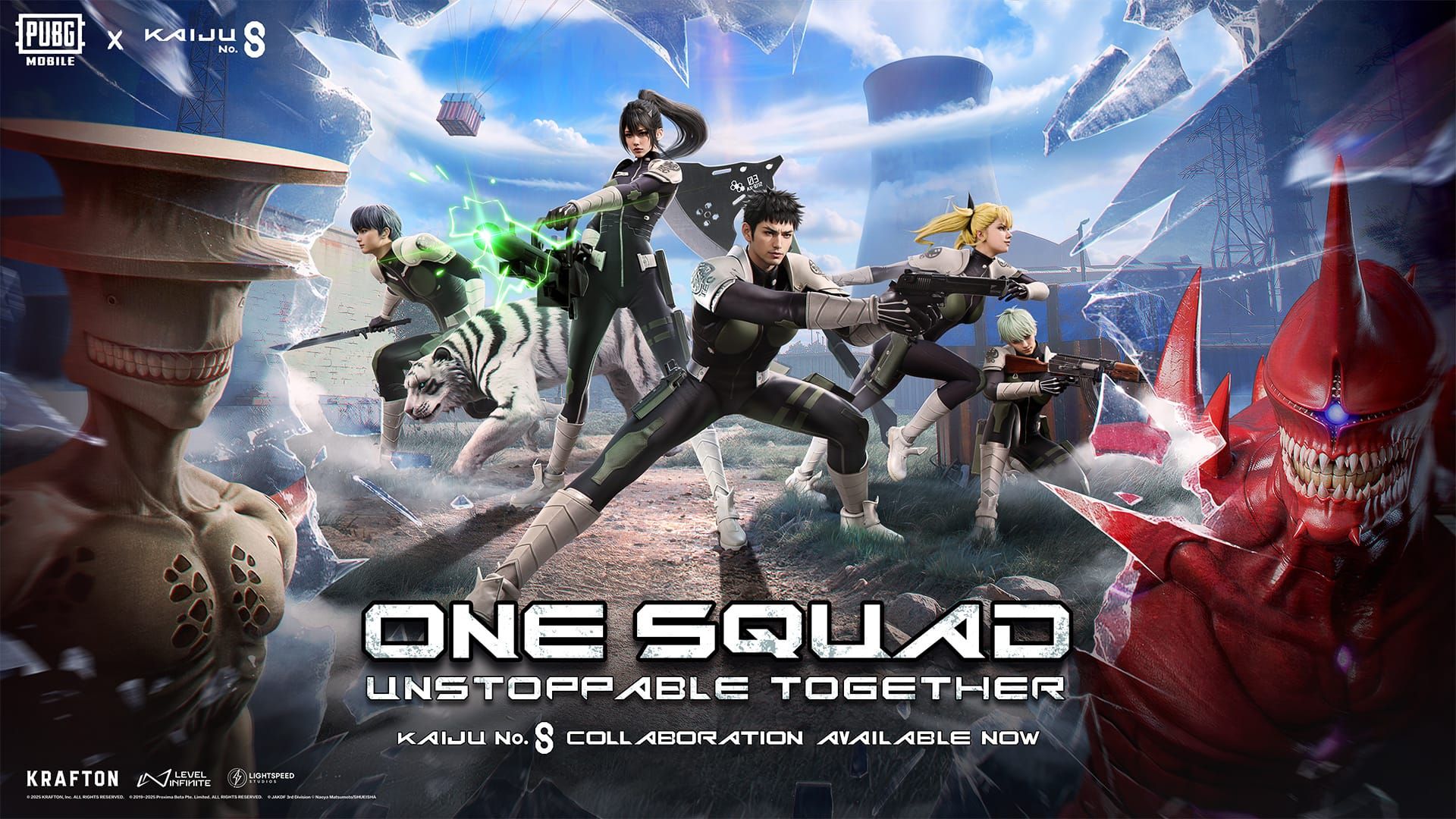PUBG Mobile Kaiju No. 8 collaboration character outfits and costumes