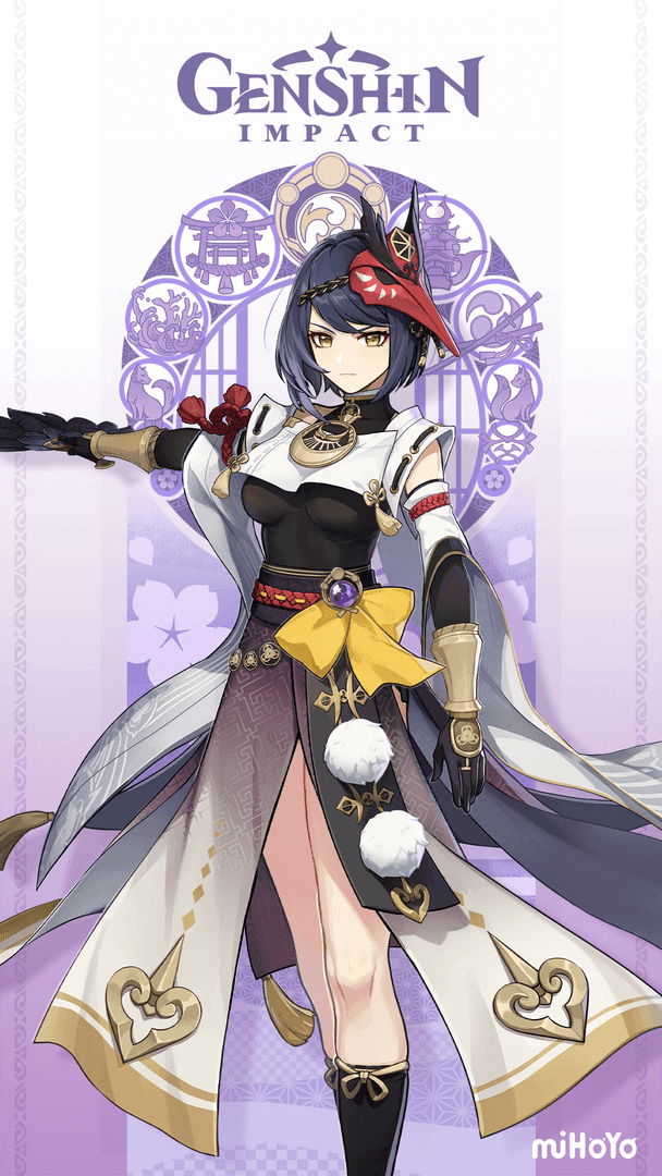 Kujou Sara character portrait from Genshin Impact