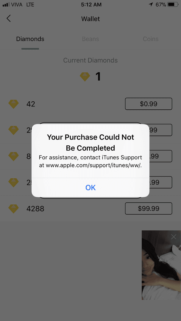 Guide showing common BIGO Live payment error codes and troubleshooting steps
