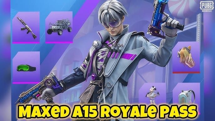 PUBG Mobile A15 reward system showing Aberrant Surgeon Set and MP7 skin rewards