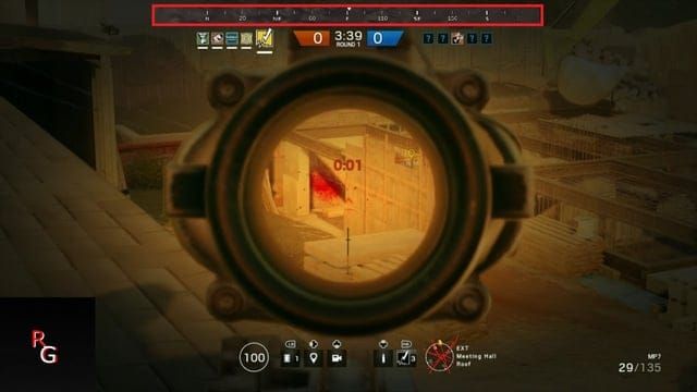 PUBG Mobile in-game communication interface showing compass and callout system