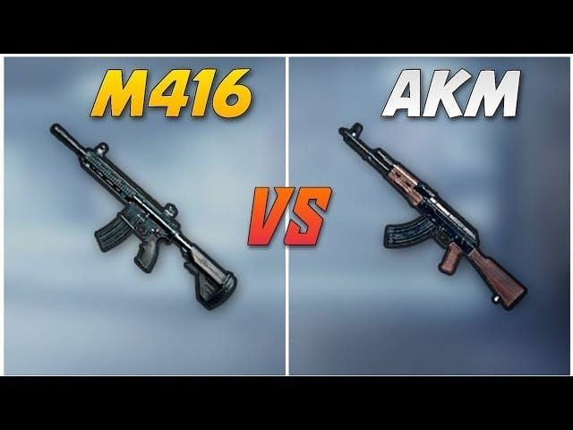 PUBG Mobile M416 and AKM assault rifles with professional loadout configurations