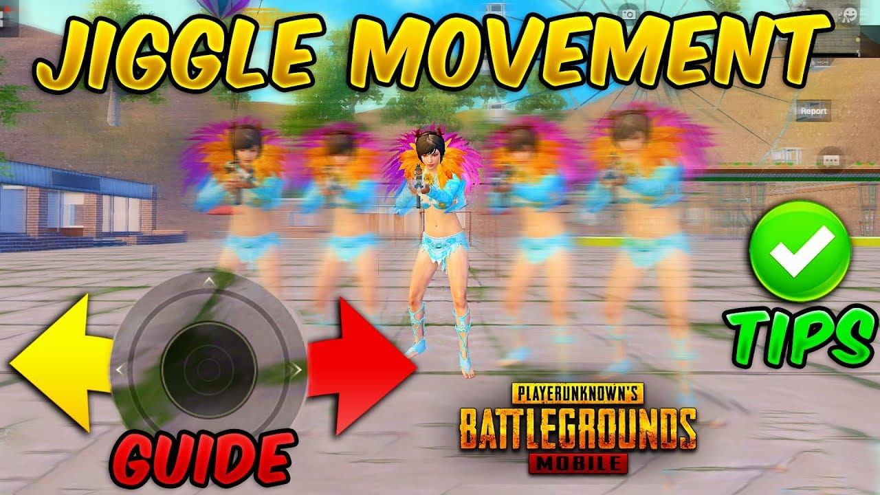 PUBG Mobile advanced movement techniques demonstration showing jiggle patterns