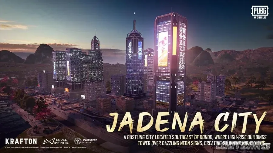 PUBG Mobile Jadena City interior showing escalator system and multiple building levels