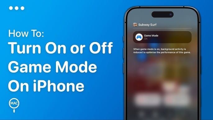 iOS Settings screen showing Pro Gaming Mode activation in Game Center settings