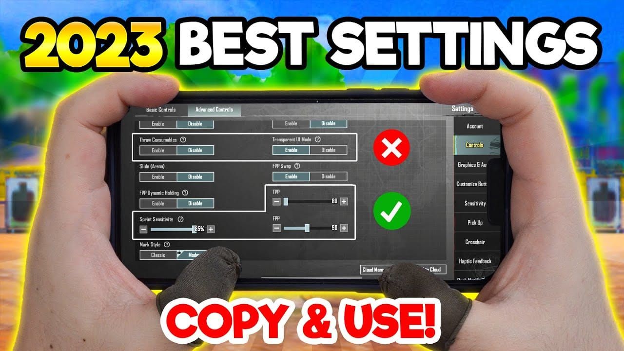 PUBG Mobile optimized graphics settings configuration for 120 FPS gameplay
