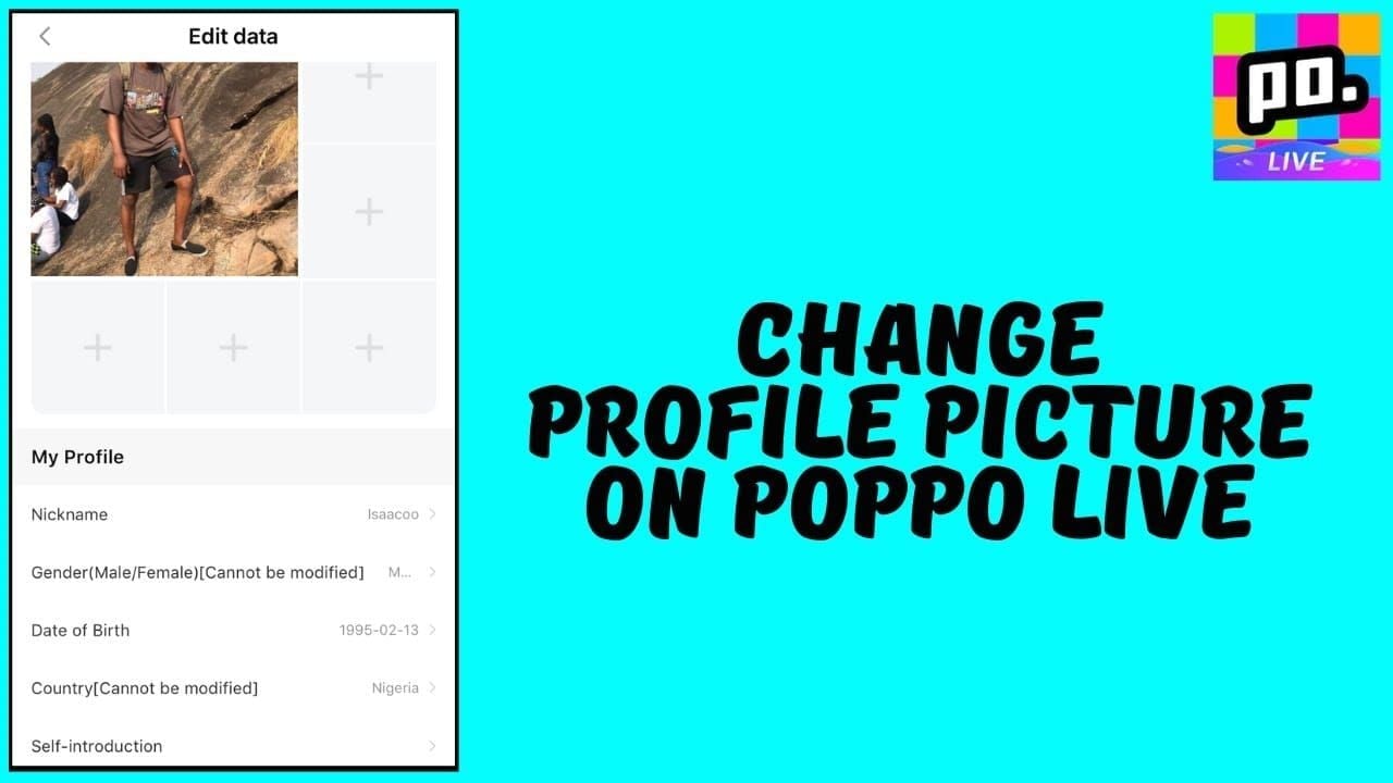 Poppo Live website profile page with UID visible in browser