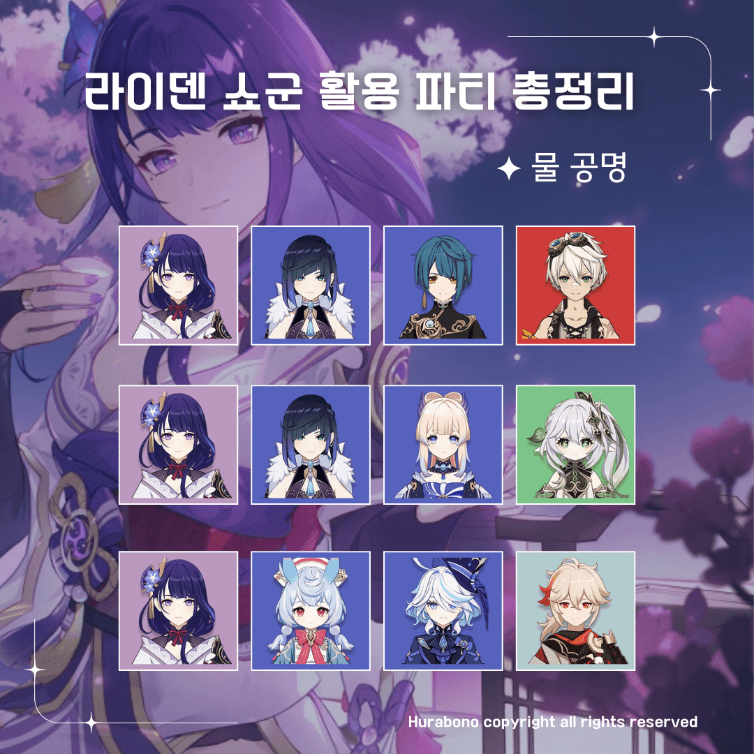 원신 라이덴 만개 팀 가이드 이미지