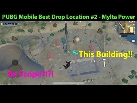Annotated map of Mylta Power in PUBG Mobile showing Terminals and paths