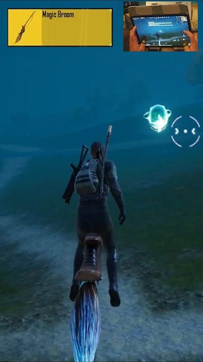Magic Broom equipment in PUBG Mobile during Spooky Soirée