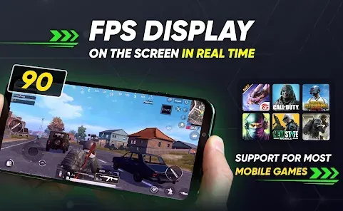 PUBG Mobile gameplay screenshot with enabled FPS counter