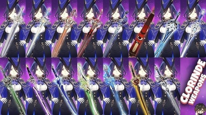 Clorinde with 5-star swords in Genshin Impact