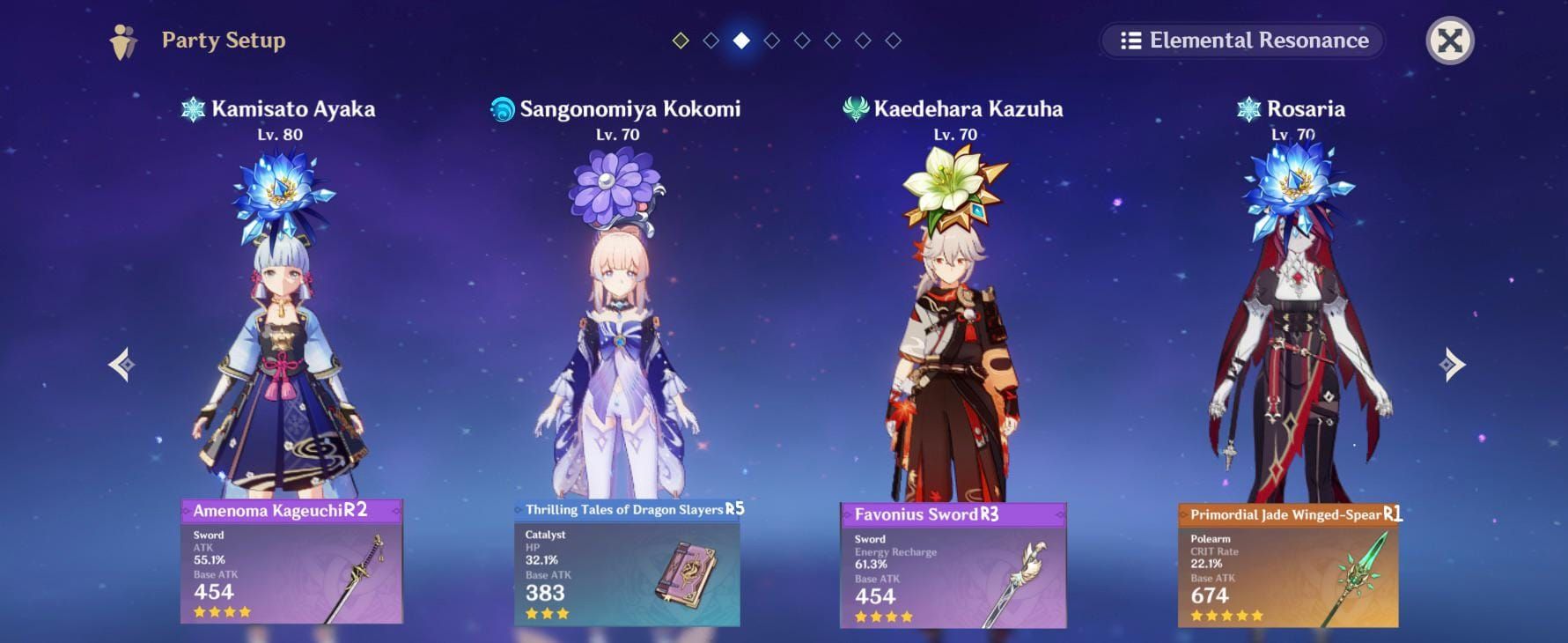Genshin Impact Freeze team with Rosaria and Ayaka
