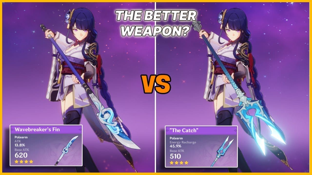 Comparison of Deathmatch and Wavebreaker's Fin polearms in Genshin Impact