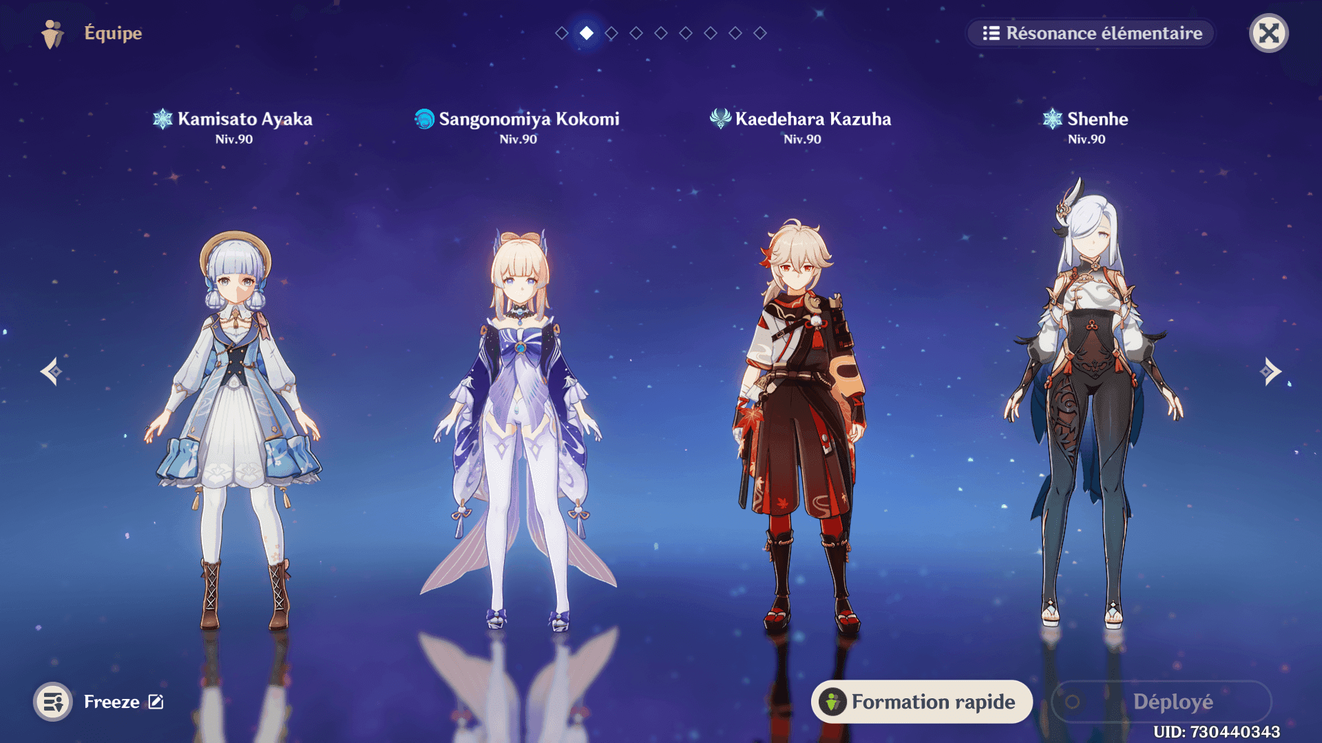 Genshin Impact comparison of Ayaka's damage with and without Shenhe support