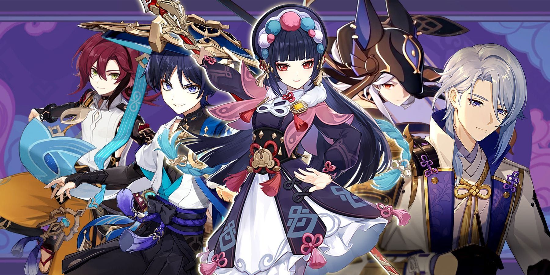 Yun Jin teamed with Yoimiya, Clorinde, and Ayato in Genshin Impact