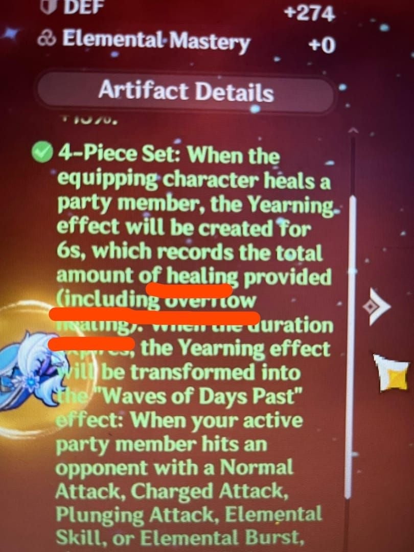 Song of Days Past artifact set in Genshin Impact