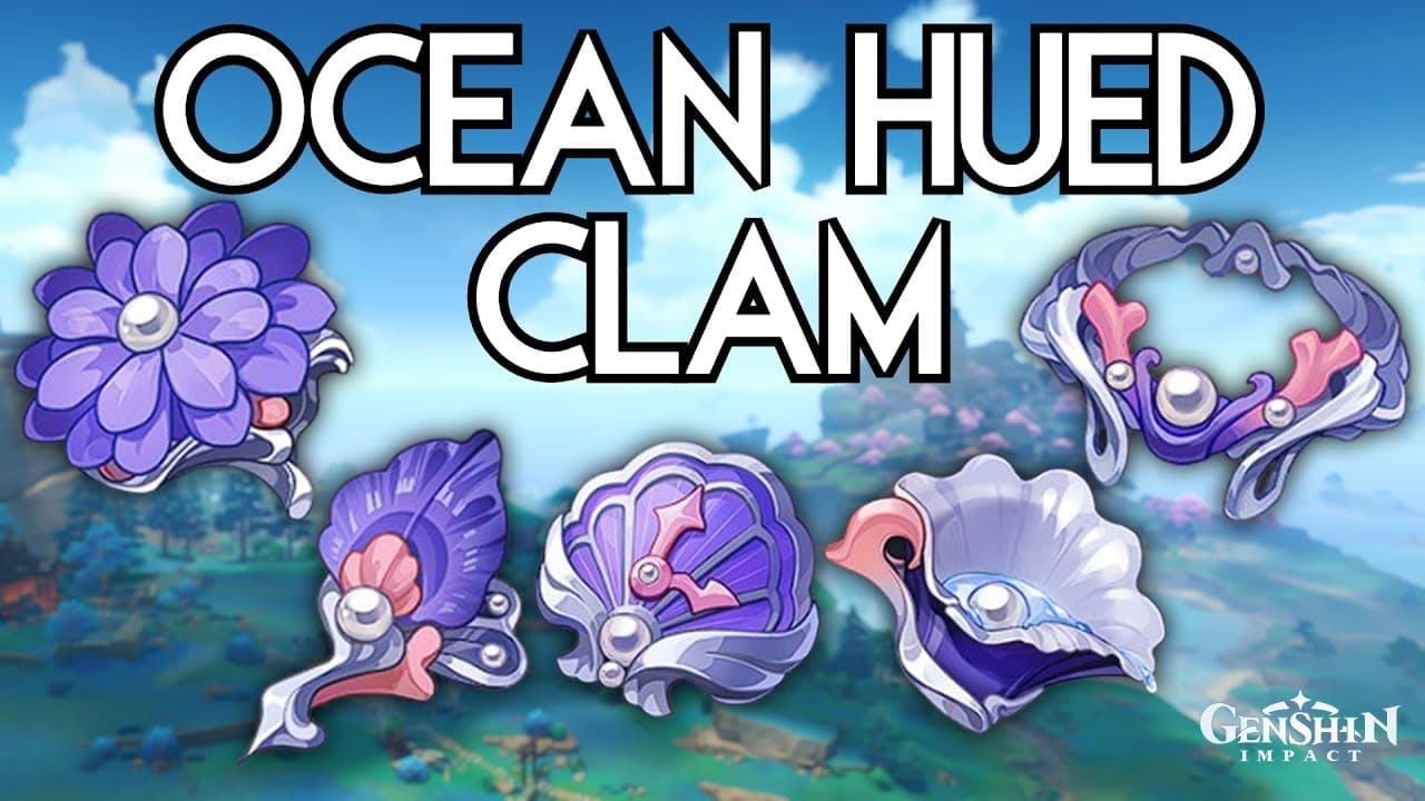 Ocean-Hued Clam artifact set equipped in Genshin Impact